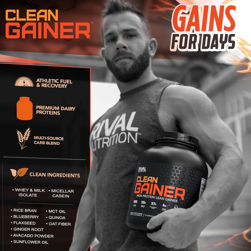 RIVAL Clean Gainer - Vanilla | Muscle Gain Support