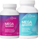 Microbiome Labs MegaSporeBiotic (60 Capsules) + MegaIgG2000 (120 Capsules) Gut and Immune Support Bundle - Spore-Based Probiotic with Dairy-Free Immunoglobulin Concentrate