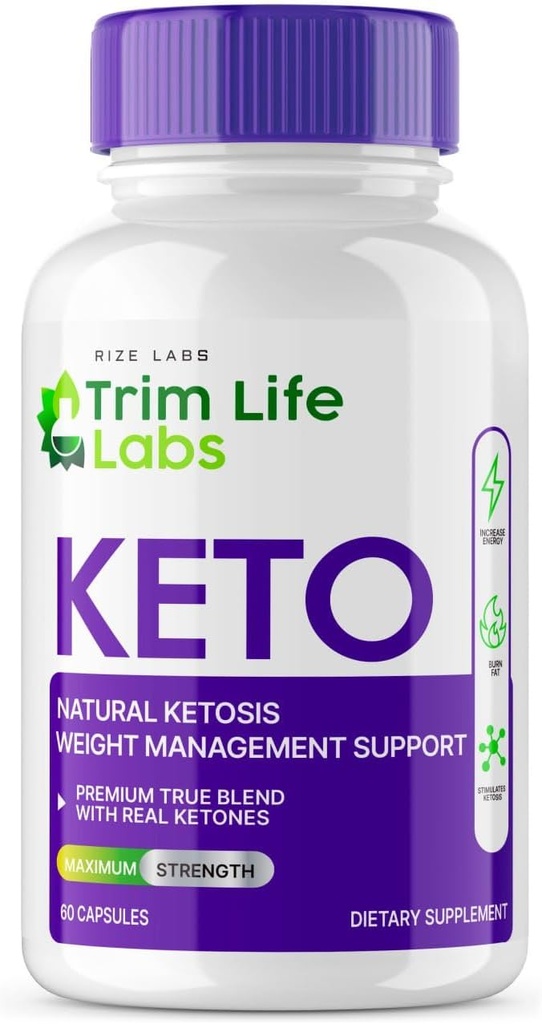 '- Trim Life Labs Keto Capsules - Weight Loss Pills - Support Maximum Strength Formula, Keto+ACV Supplement (60 Capsules)
