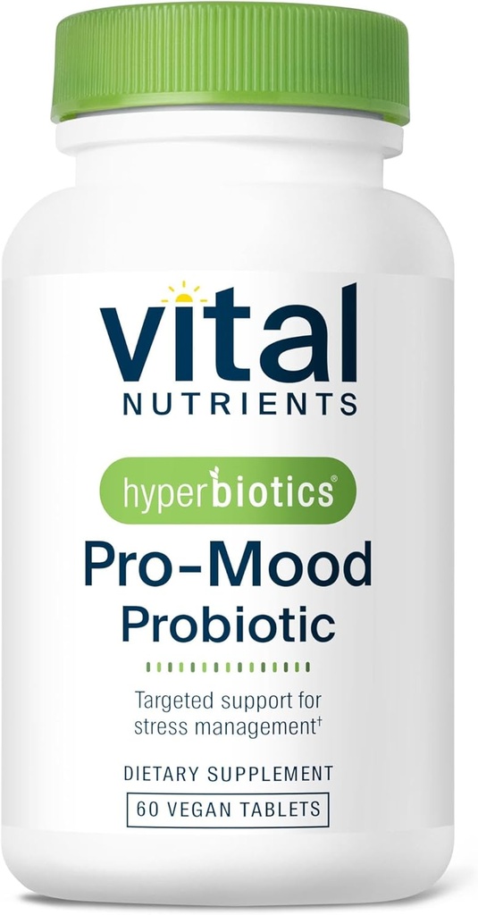 Hyperbiotics Vital Nutrients Pro Mood Probiotic with L-theanine | Clinically Studied Probiotics for Women and Men to Support Stress Management and Mood Support* | 60 Vegan Count