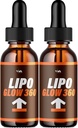 (2 Pack) Lipo Glow 360 Drops Healthy Vitamin Support Supplement - Advanced Formula, LipoGlow360 Drops 24 Hour Liquid, Energy and Extra Strength Reviews, 2 Month Supply