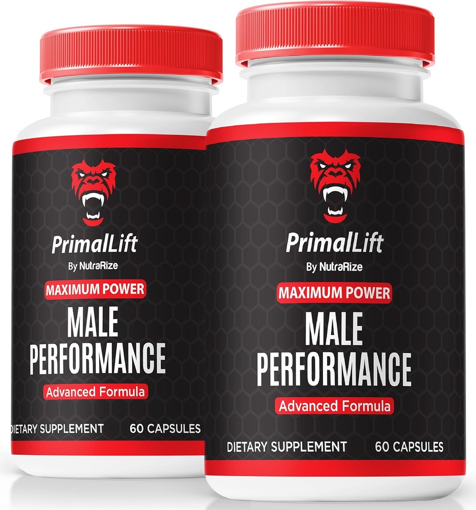 (2 Pack) PrimalLift for Men – Official Primal Lift Performance & Vitality Pills with Premium Ingredients to Support Energy, Stamina, and Endurance, Easy-to-Swallow Natural Formula (120 Capsules)