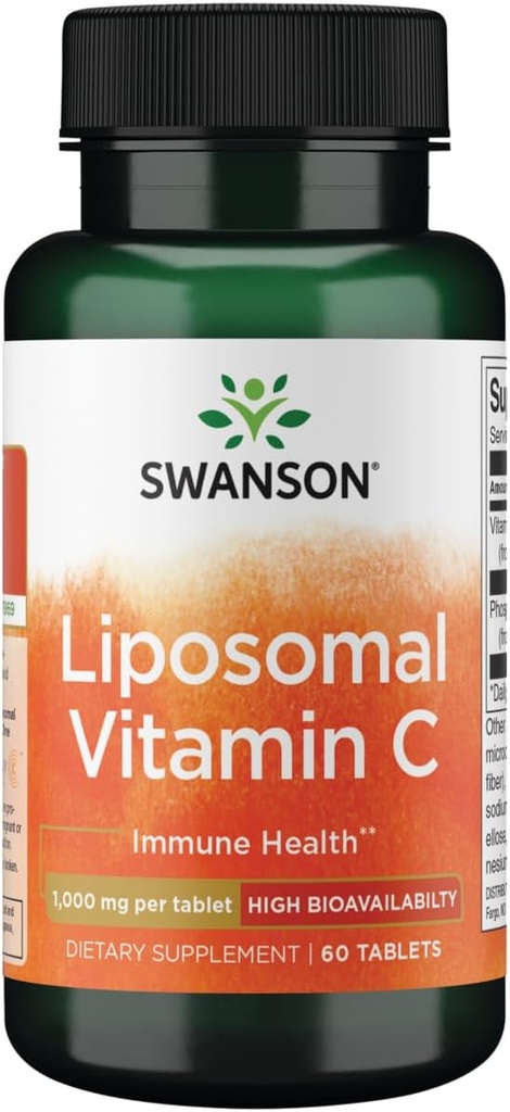Swanson Liposomal Vitamin C - High Bioavailability 1,000 mg 60 Tabs