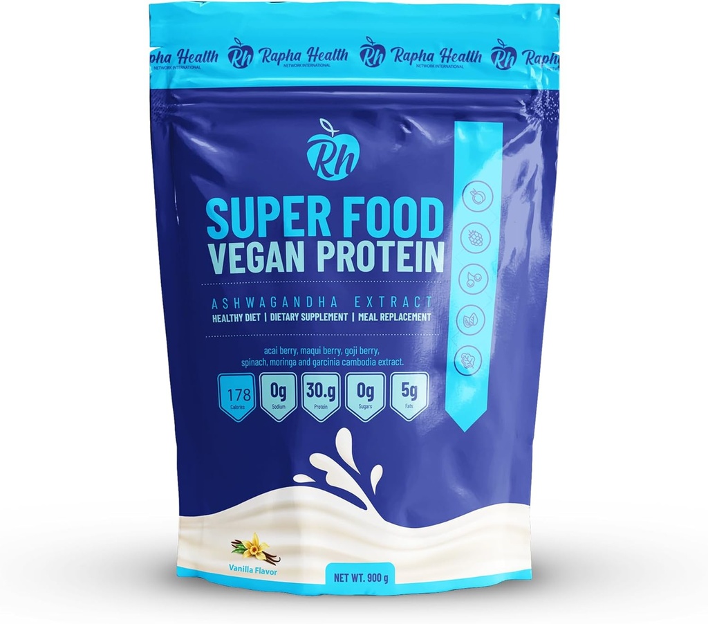 Superfood Vegan Protein (Vanilla) | Plant-Based Protein with Superfoods & Probiotics | Muscle Recovery & Energy | 15 Servings