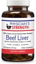 Physician's Strength Beef Liver - 150 Capsules - Natural Source of Iron, Vitamin A & B12 - 100% Grass Fed - Non-GMO & No Additives - 30 Servings