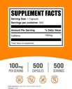 BulkSupplements.com Caffeine 100mg Capsules - Caffeine Supplements, Caffeine Pills 100mg - for Energy Support, 1 Caffeine Capsule per Serving, 500 Capsules (Pack of 1)