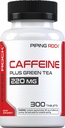 Piping Rock Caffeine Pills 220mg | 300 Tablets | with Green Tea Extract | Vegetarian, Non-GMO, Gluten Free Supplement
