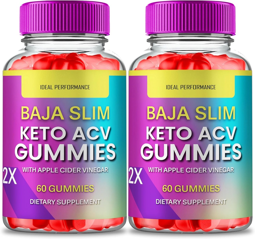 IDEAL PERFORMANCE BajaSlim Keto Gummies, BajaSlim Gummies Supplement 1000MG - Maximum Strength, Premium Keto+ACV Gummy Reviews (2 Pack)