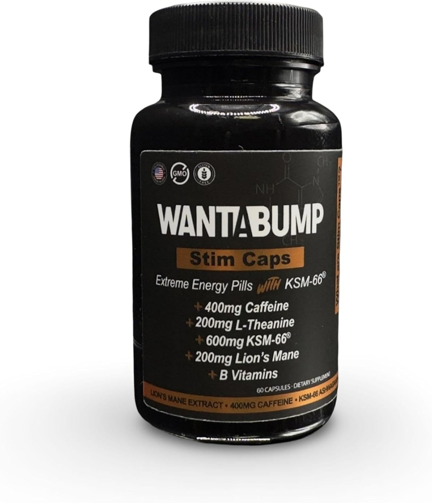 [Original] Extreme Energy Pills | 400mg of Caffeine | B-Vitamins | 600mg Ashwagandha | 200mg Lion's Mane | 200mg L-Theanine | Helps Enhance Focus, Energy & Mood | USA Made