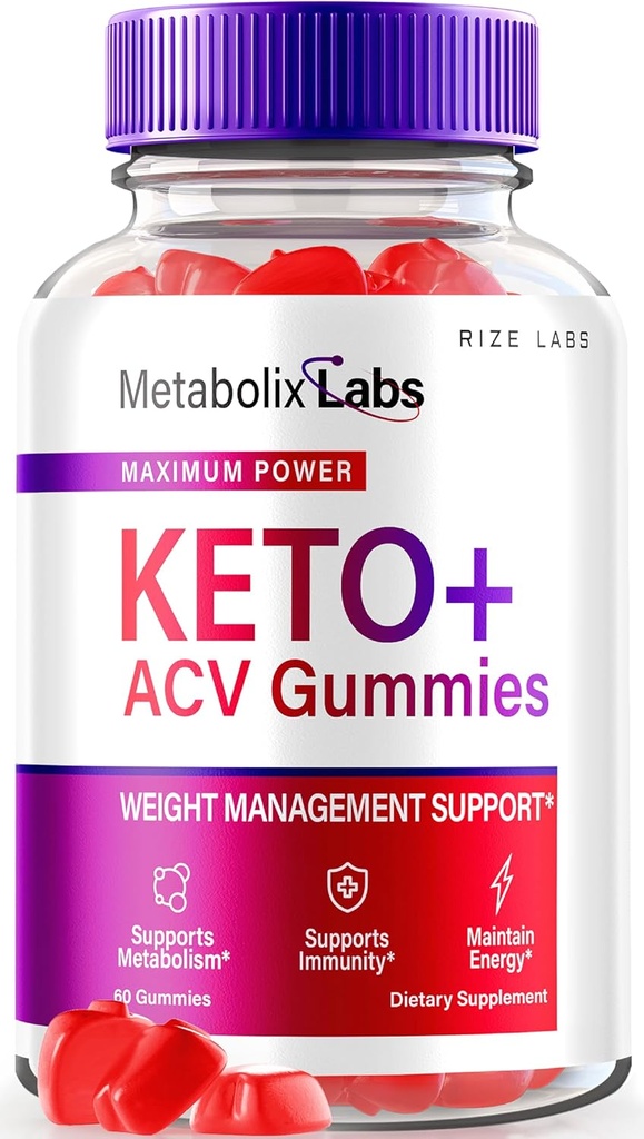 '- Metabolix Labs Keto Plus ACV Gummies - Weight Management Support Apple Cider Vinegar Supplement (60 Gummies)