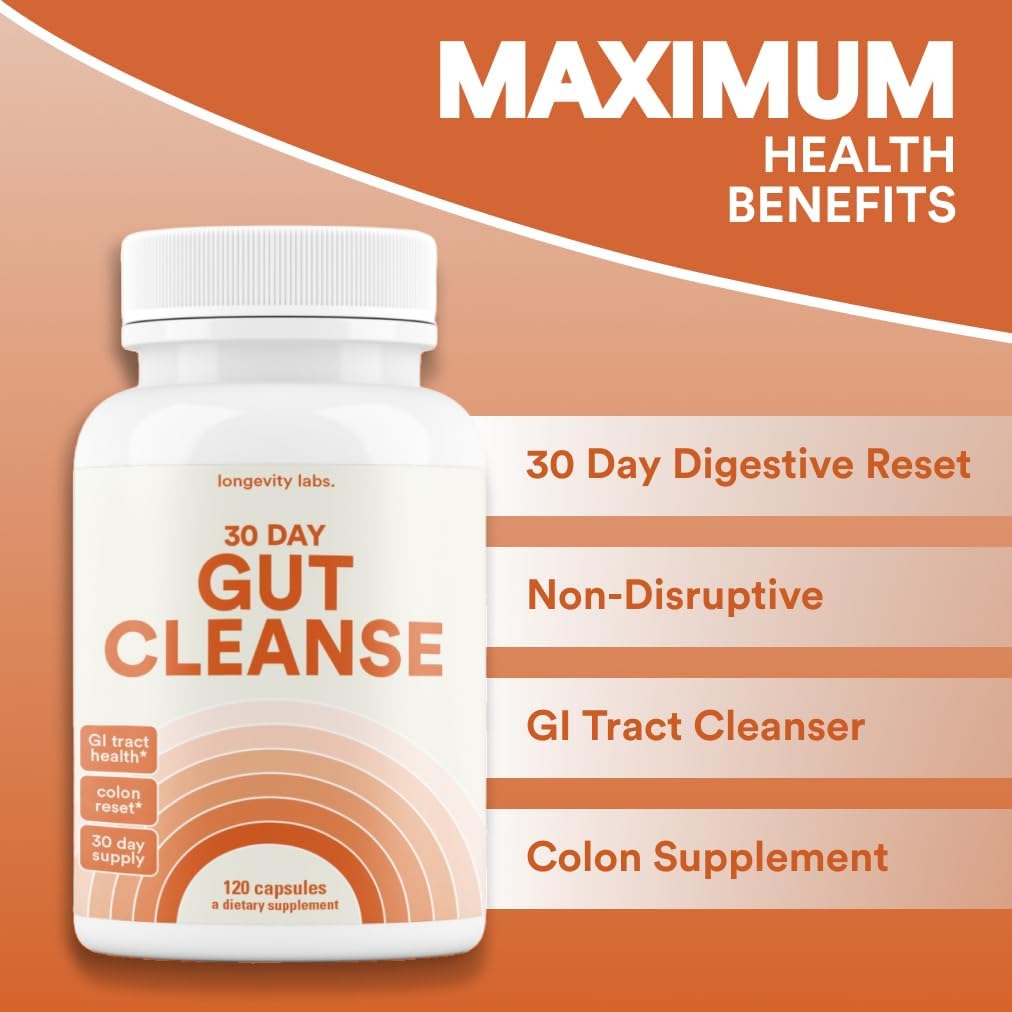 30-Day Gut Cleanse | Fiber Detox with Psyllium & Flaxseed