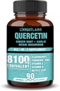 All-in-1 8100mg Highest Potency Quercetin, Elderberry, Turmeric, Reishi Mushroom, Vitamin C, D, Ginger Root, Zinc, Nettle Leaf - Immune, Antioxidant & Overall Health Support - 90 Vegan Capsules