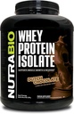 NutraBio 100% Whey Protein Isolate Protein Powder – 25g Protein with Complete Amino Acid Profile, Non-GMO, Soy and Gluten Free, Low Carb and Low Calorie Whey Protein Powder - Dutch Chocolate - 5 Lbs.
